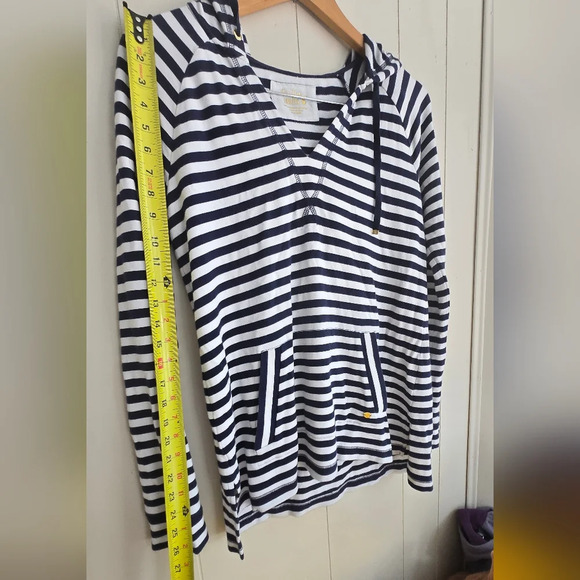 Lilly Pulitzer Navy and White Striped Hoodie-Size M - Picture 6 of 7